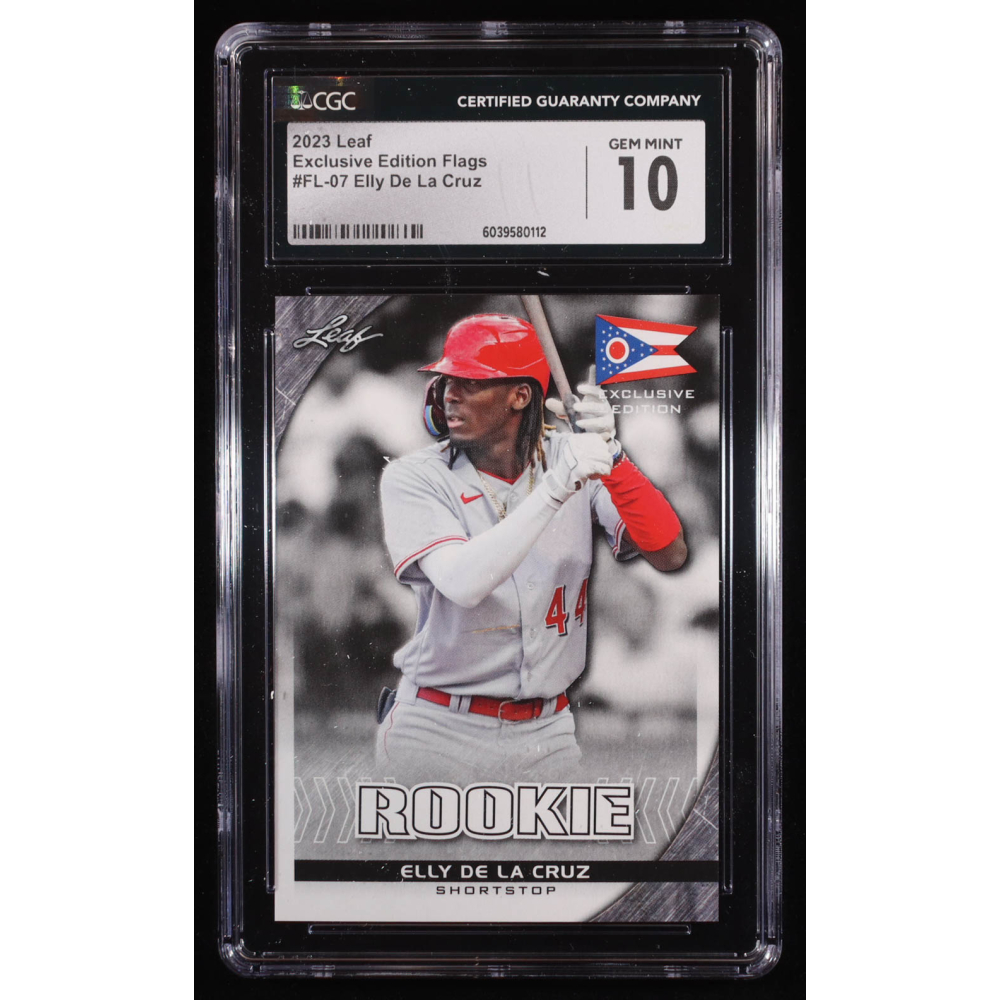 Elly De La Cruz 2023 Leaf Special Release Rookie Exclusive Flag #FL07 RC (CGC 10) at PristineAuction.com