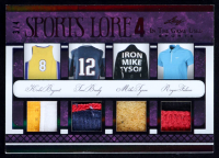 Kobe Bryant / Tom Brady / Mike Tyson / Roger Federer 2022 Leaf In The Game Used Sports Sports Lore 4 Game-Used Memorabilia Prismatic Black #SL-02 #3/4 at PristineAuction.com