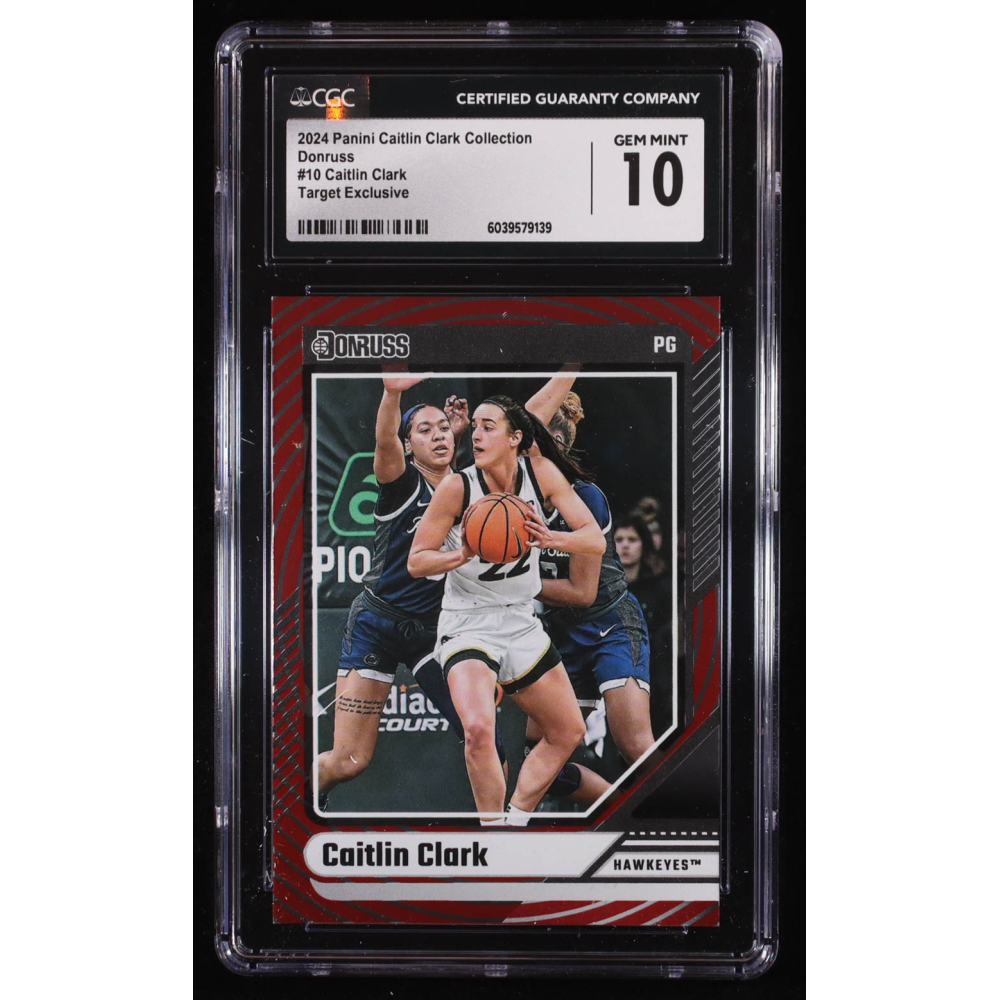 Caitlin Clark 2024 Panini Caitlin Clark Collection Donruss Target #10 RC (CGC 10) at PristineAuction.com