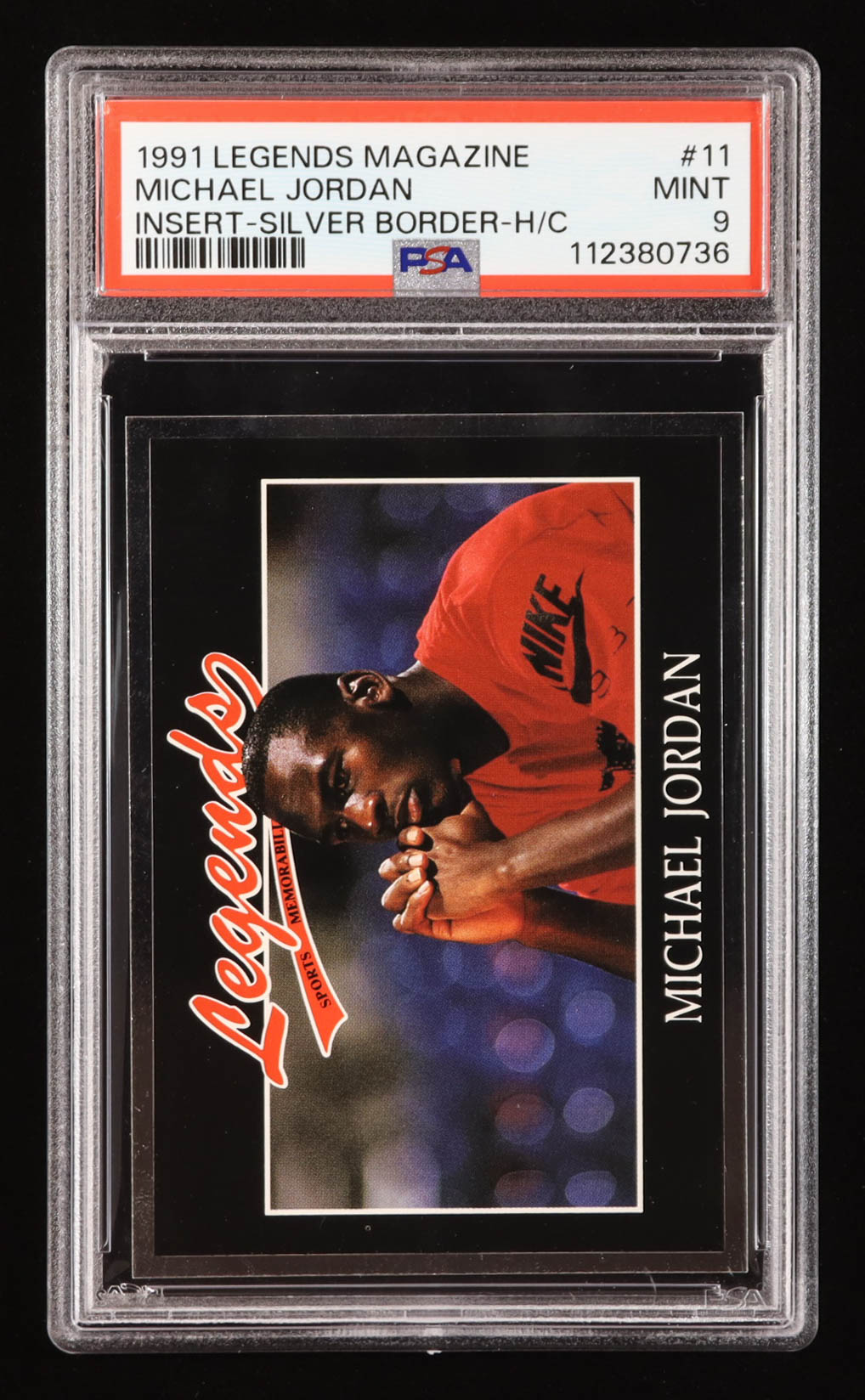 Michael Jordan 1991 Legends Magazine Inserts Silver Border #11 (PSA 9) at PristineAuction.com Michael Jordan 1991 Legends Magazine Inserts Silver Border #11 (PSA 9) at PristineAuction.com