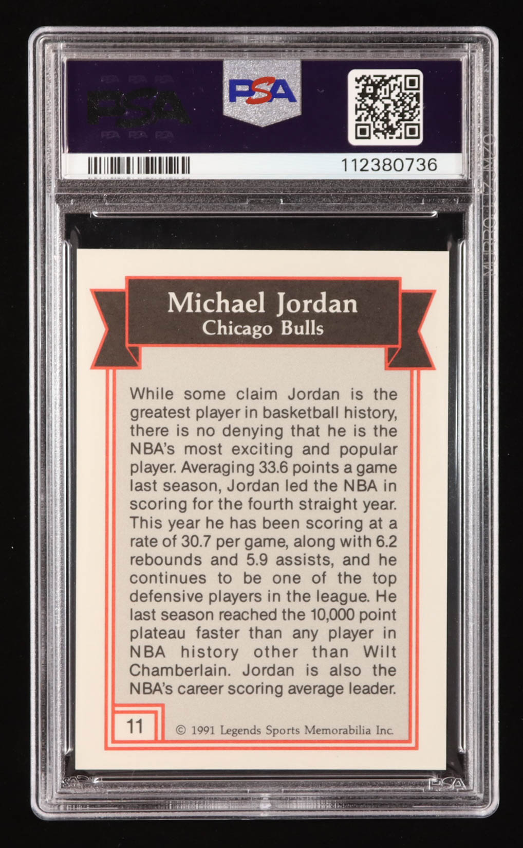 Michael Jordan 1991 Legends Magazine Inserts Silver Border #11 (PSA 9) at PristineAuction.com Michael Jordan 1991 Legends Magazine Inserts Silver Border #11 (PSA 9) at PristineAuction.com