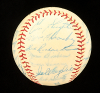 1958 New York Yankees Logo Baseball Signed by (28) with Mickey Mantle, Whitey Ford, Norm Siebern, Bob Turley (Beckett) at PristineAuction.com