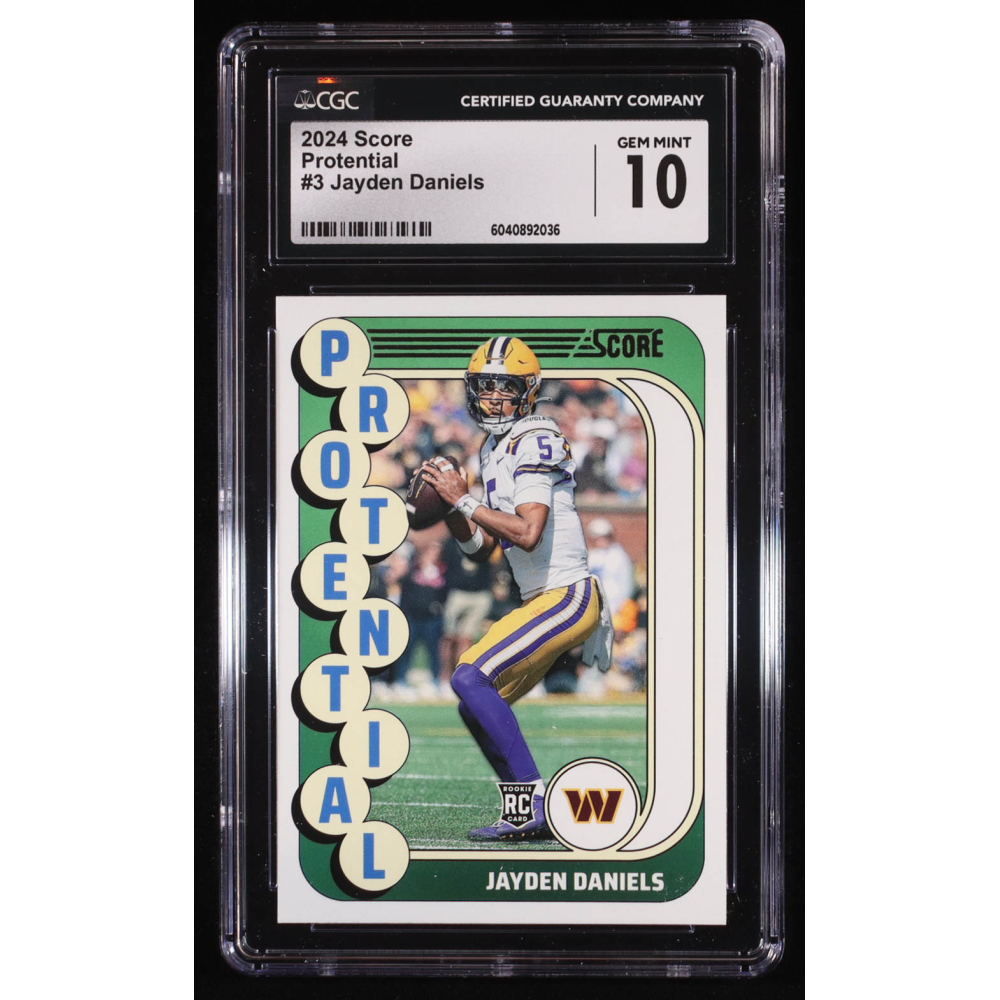 Jayden Daniels 2024 Score Protential #3 RC (CGC 10) at PristineAuction.com