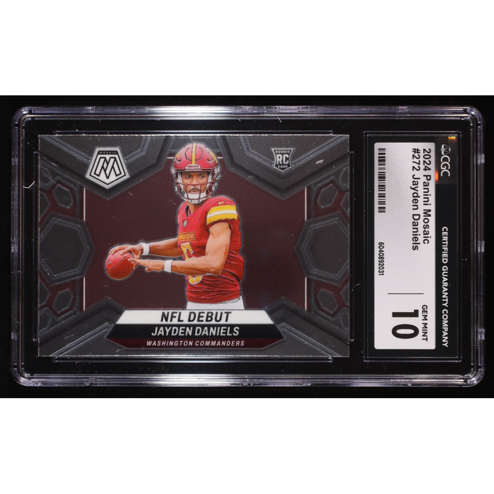 Jayden Daniels 2024 Panini Mosaic #272 DEB RC (CGC 10) at PristineAuction.com