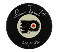 Bernie Parent Signed Flyers Logo Hockey Puck Inscribed "HOF 84" (JSA) at PristineAuction.com