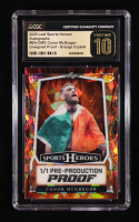 Conor McGregor 2025 Leaf Sports Heroes Orange Crystal Pre-Production Proof #BACMG #1/1 (CGC 10) at PristineAuction.com