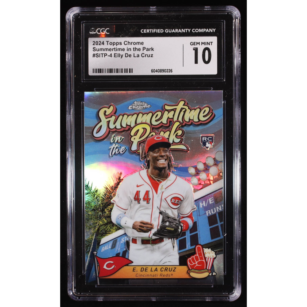 Elly De La Cruz 2024 Topps Chrome Summertime in the Park #SITP4 RC (CGC 10) at PristineAuction.com