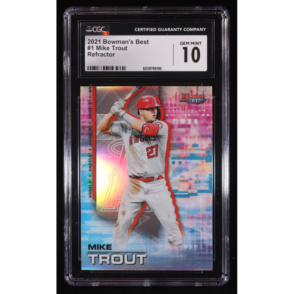 Mike Trout 2021 Bowman's Best Refractors #1 (CGC 10) at PristineAuction.com