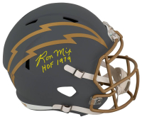 Ron Mix Signed Chargers Full-Size Slate Alternate Speed Helmet Inscribed "HOF 1979" (Schwartz) at PristineAuction.com