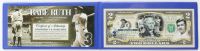Babe Ruth Genuine Legal Tender Colorized U.S. $2.00 Two Dollar Bill Commemorative Edition Bank Note with Folder at PristineAuction.com