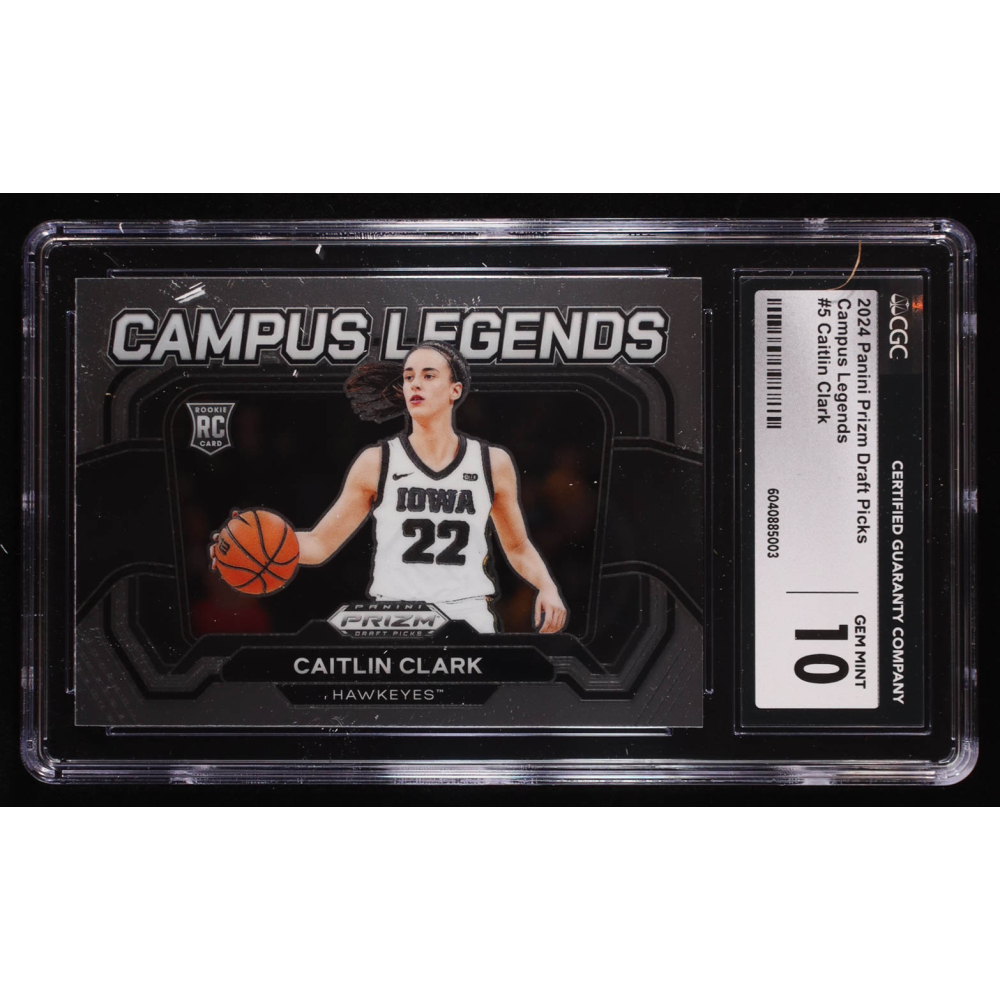 Caitlin Clark 2024-25 Panini Prizm Draft Picks Campus Legends #5 RC (CGC 10) at PristineAuction.com
