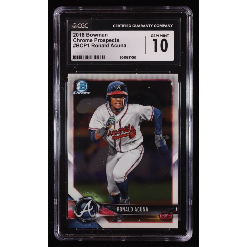 Ronald Acuna Jr. 2018 Bowman Chrome Prospects #BCP1 RC (CGC 10) at PristineAuction.com Ronald Acuna Jr. 2018 Bowman Chrome Prospects #BCP1 RC (CGC 10) at PristineAuction.com