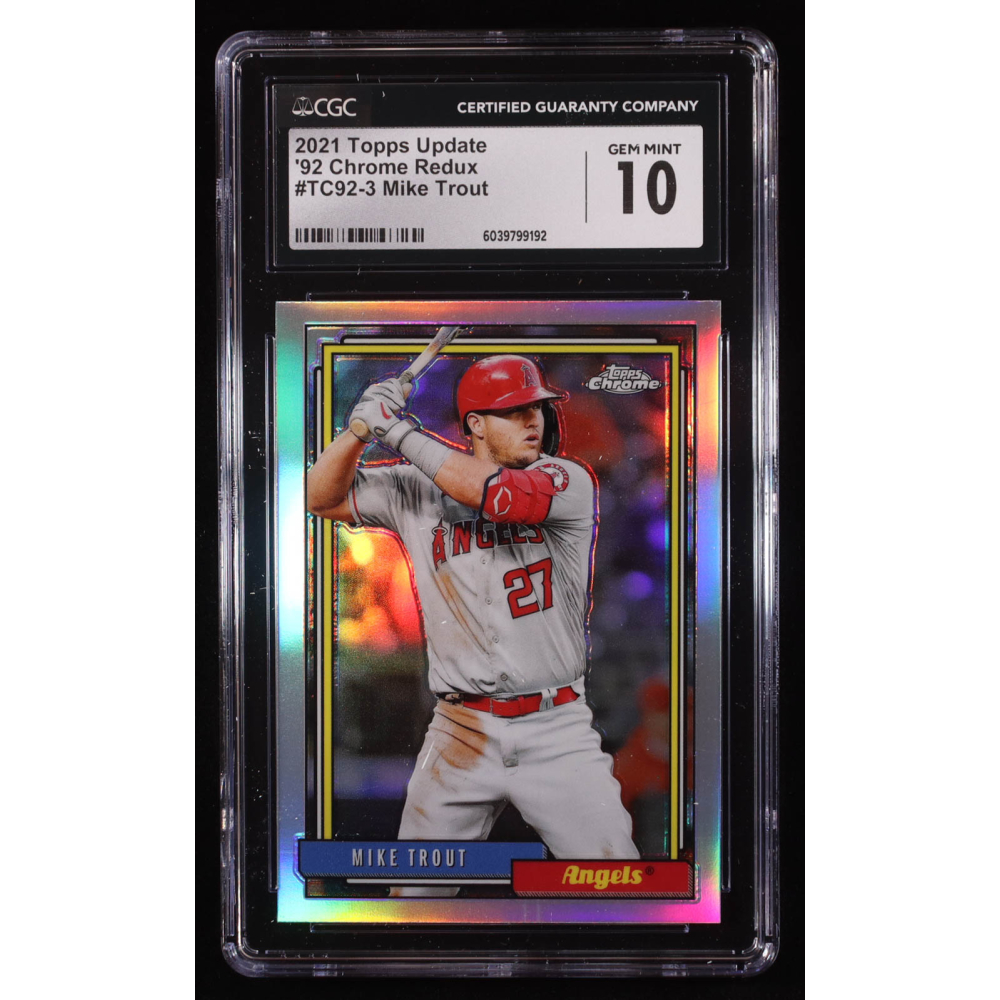 Mike Trout 2021 Topps Update '92 Topps Redux Chrome #TC923 (CGC 10) at PristineAuction.com