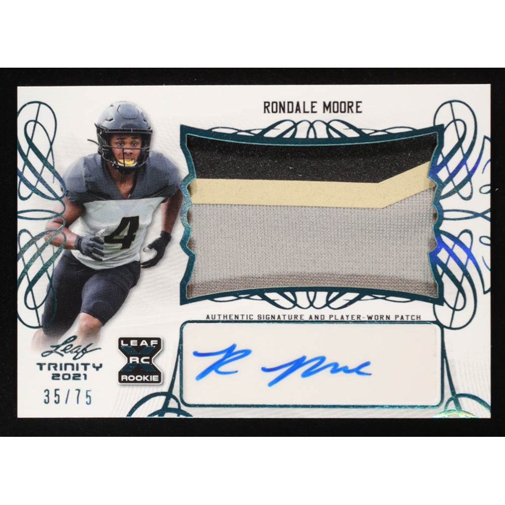 Rondale Moore 2021 Leaf Trinity Bronze Autographs Teal #PARM1 RC #35/75 at PristineAuction.com