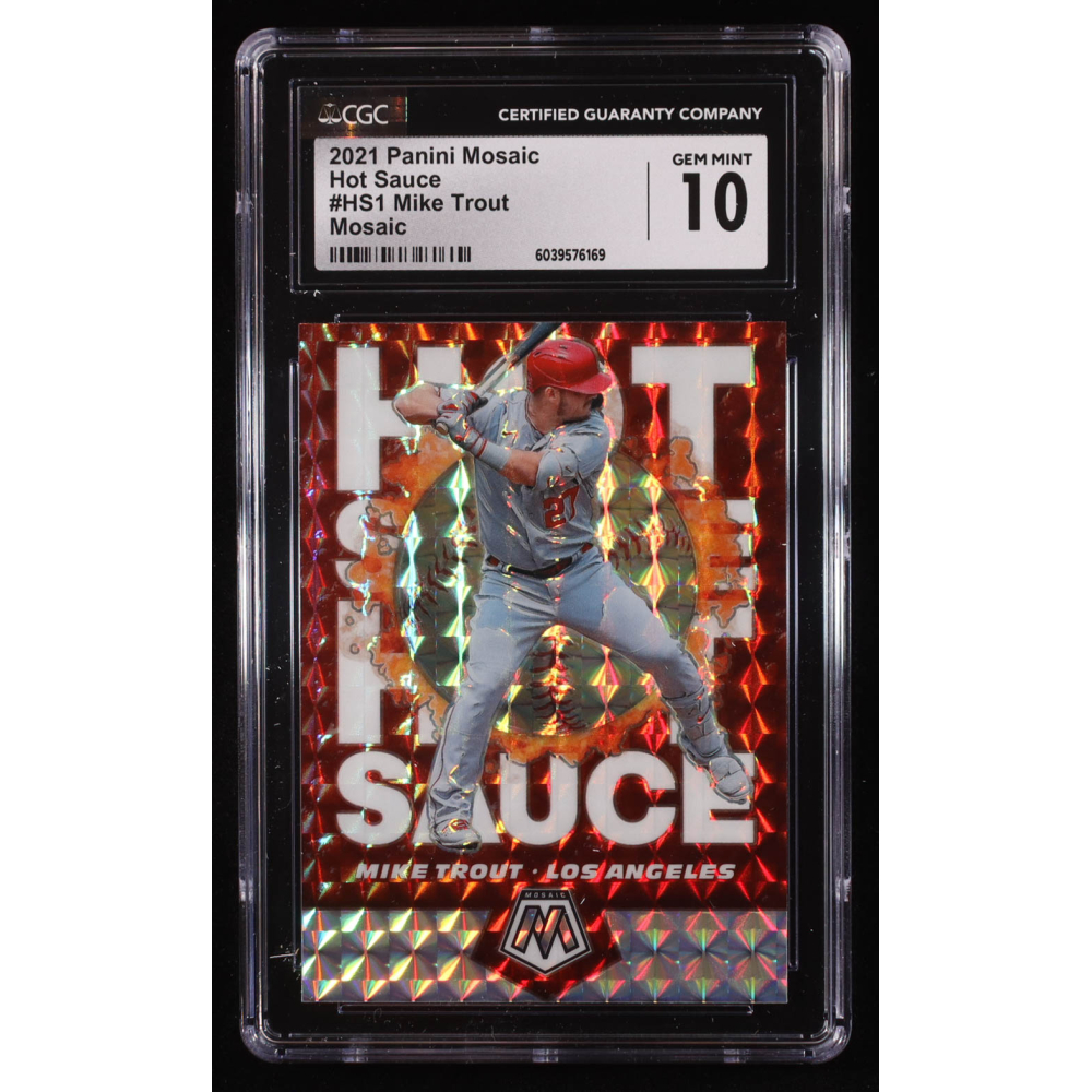 Mike Trout 2021 Panini Mosaic Hot Sauce Mosaic #1 (CGC 10) at PristineAuction.com