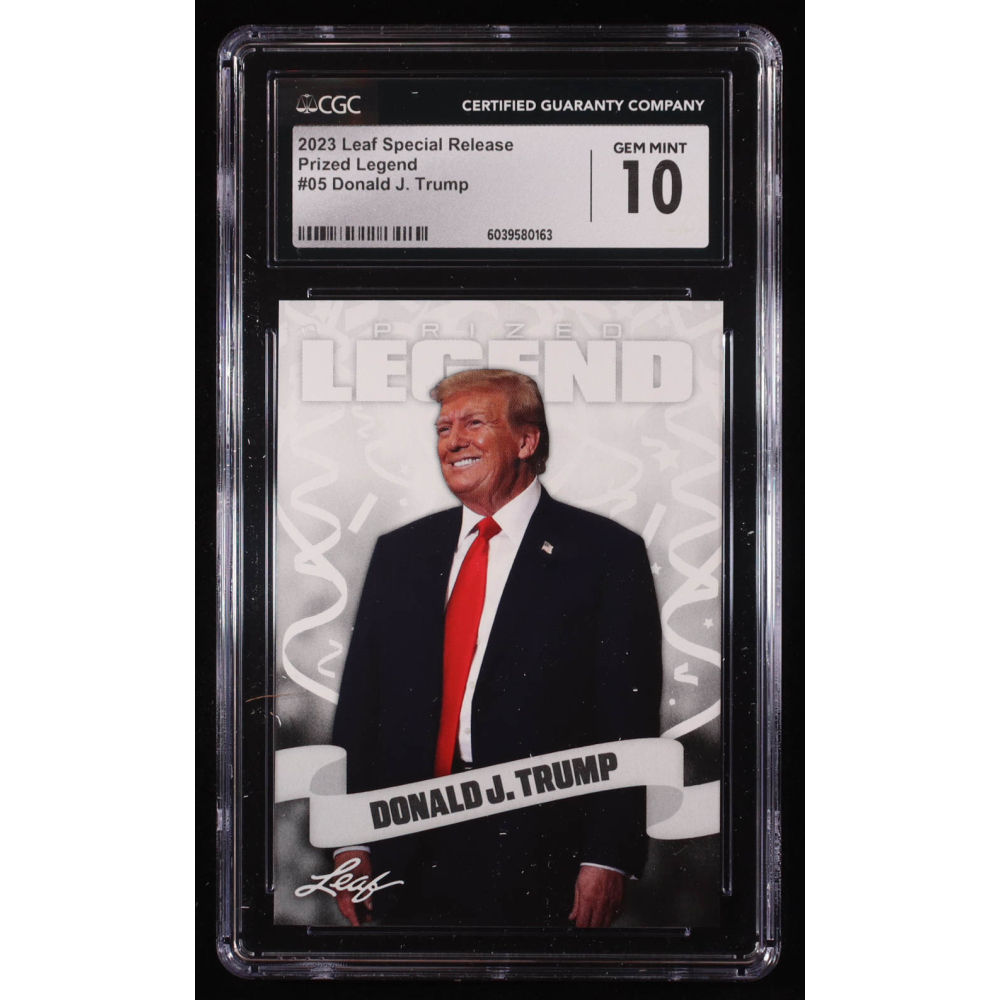 Donald J. Trump 2023 Leaf Special Release Prized Legend #05 (CGC 10) at PristineAuction.com