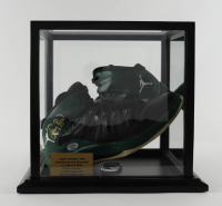 Larry Bird Signed Pair Of Air Jordan Jumpman Basketball Shoes with Display Case (PSA) at PristineAuction.com