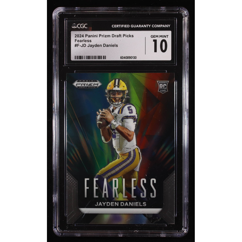 Jayden Daniels 2024 Panini Prizm Draft Picks Fearless #5 RC (CGC 10) at PristineAuction.com