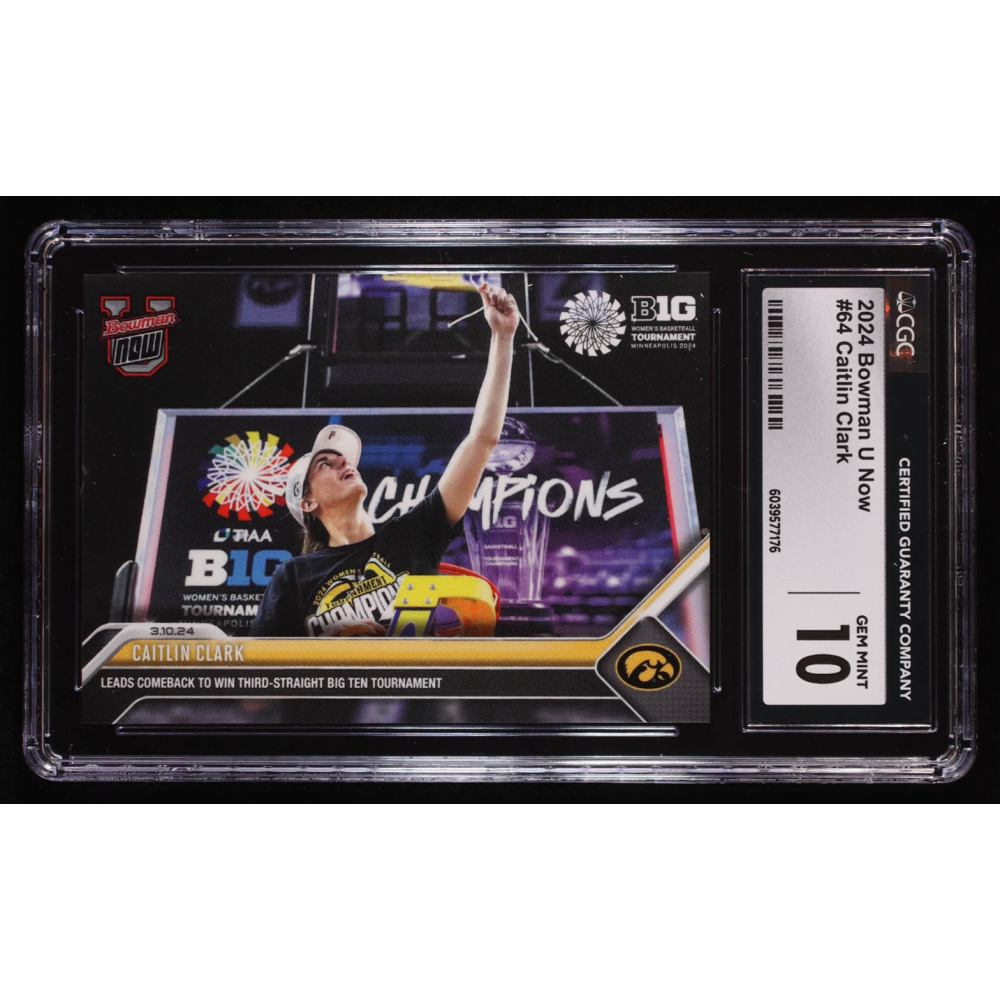 Caitlin Clark 2023-24 Bowman University Now #64 RC (CGC 10) at PristineAuction.com