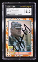 General Norman Schwarzkopf Signed 1991 Topps Desert Storm #157 (CGC 8.5) at PristineAuction.com