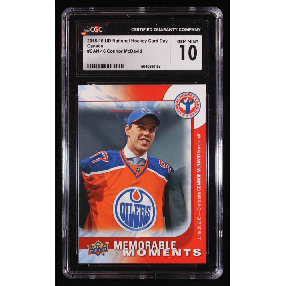 Connor McDavid 2015-16 Upper Deck National Hockey Card Day Canada #CAN16 RC (CGC 10) at PristineAuction.com
