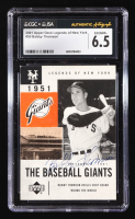 Bobby Thomson Signed 2001 Upper Deck Legends of New York #50 (CGC 6.5) at PristineAuction.com