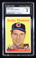 Bobby Thomson Signed 1958 Topps #430 (CGC 3) at PristineAuction.com