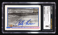 Bobby Thomson Signed 1991 Bowman / 'The Shot Heard Round The World' #410 (CGC 8) at PristineAuction.com