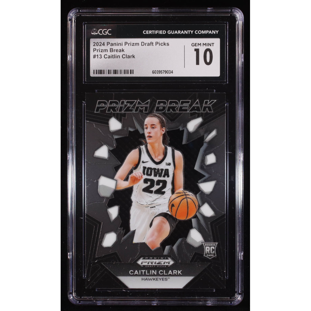 Caitlin Clark 2024-25 Panini Prizm Draft Picks Prizm Break #13 RC (CGC 10) at PristineAuction.com