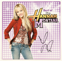 Miley Cyrus Signed "Disney Best Of Hannah Montana" Vinyl Record Album Cover (ACOA) at PristineAuction.com