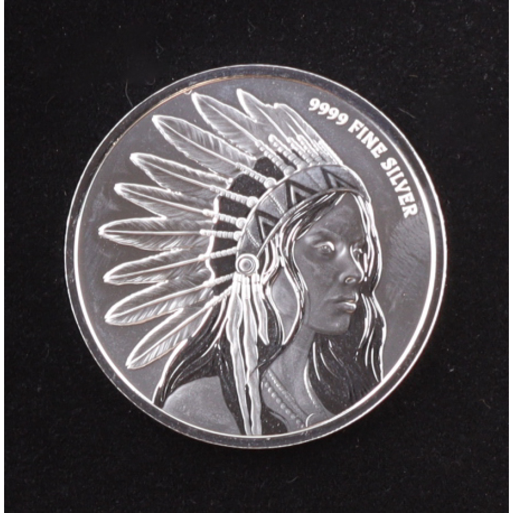 Scottsdale Mint Buffalo Girl 1 Oz Fine Silver Bullion Round at PristineAuction.com