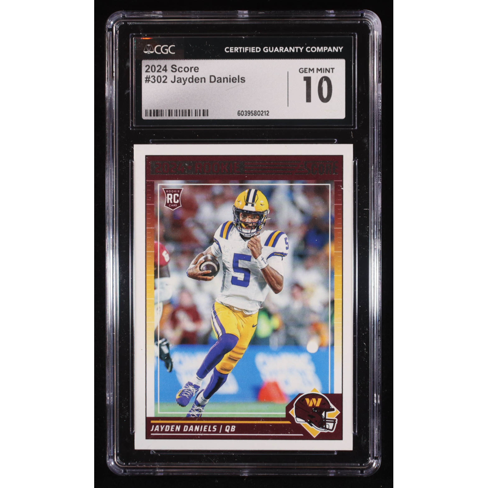 Jayden Daniels 2024 Score #302 RC (CGC 10) at PristineAuction.com