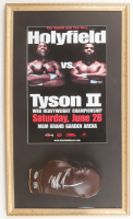 Mike Tyson Signed "Holyfield Vs Tyson II" Custom Framed Print Display With Vintage Brown Leather Glove (PSA & Tyson) at PristineAuction.com