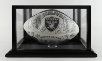 1995 Oakland Raiders Logo Football Team-Signed by (22) with Jef Hostetler, Terry McDaniel, Dan Turk with Display Case (PSA) at PristineAuction.com