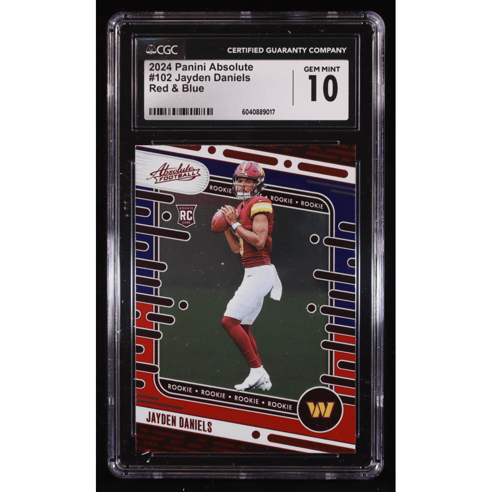Jayden Daniels 2024 Absolute Red and Blue #102 RC (CGC 10) at PristineAuction.com