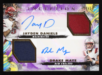 Drake Maye / Jayden Daniels 2024 Topps Inception Dual Rookie Relic Autographs Purple #DRRADM #50/50 at PristineAuction.com