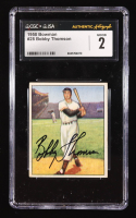 Bobby Thomson Signed 1950 Bowman #2 (CGC 2) at PristineAuction.com