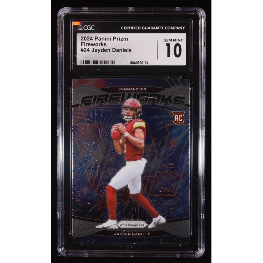 Jayden Daniels 2024 Panini Prizm Fireworks #24 RC (CGC 10) at PristineAuction.com