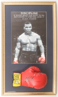 Mike Tyson Signed "Discipline Is Doing..." Custom Framed Print Display With Vintage Everlast Boxing Glove (Tyson) at PristineAuction.com