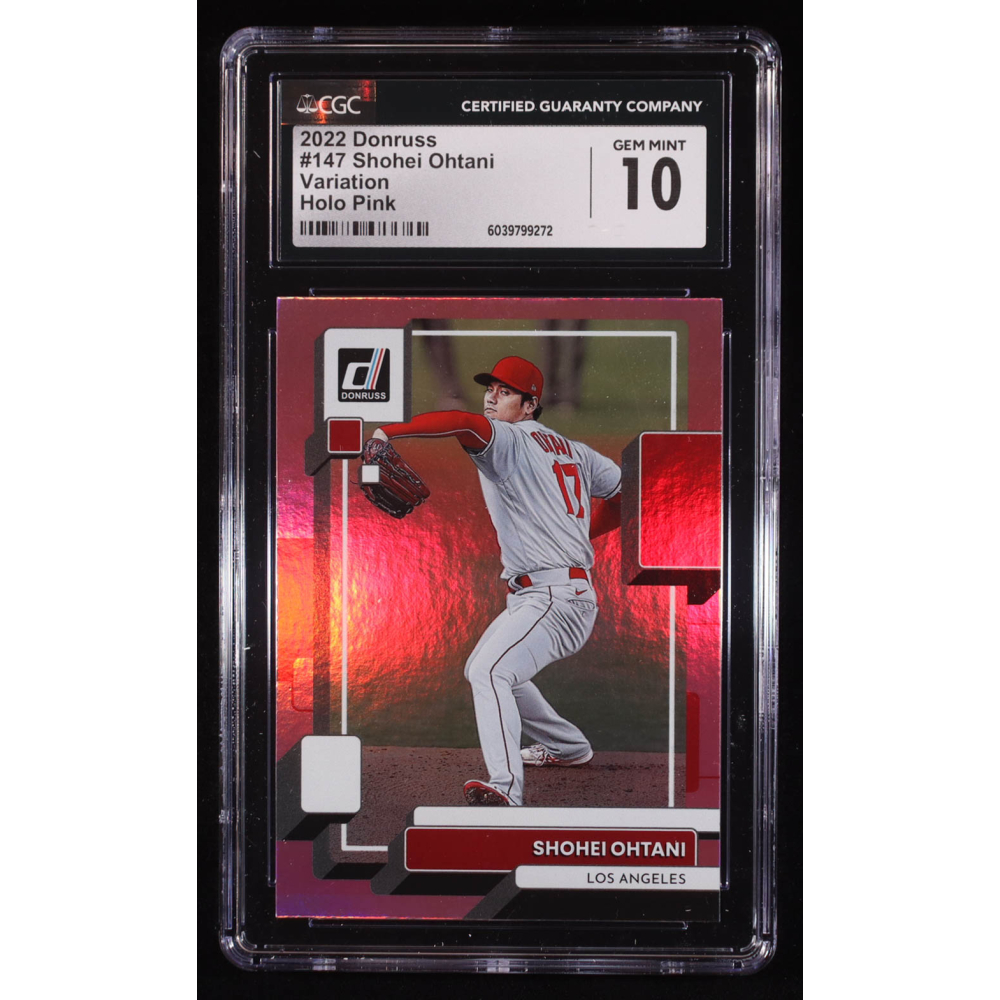 Shohei Ohtani 2022 Donruss Variations Holo Pink #147 (CGC 10) at PristineAuction.com
