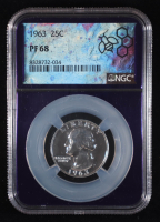 1963 Washington Silver Quarter Trader Bea Purple Core (NGC PF68) at PristineAuction.com