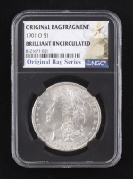 1901-O Morgan Silver Dollar - Original Bag Fragment Relic (NGC BRILLIANT UNCIRCULATED) at PristineAuction.com