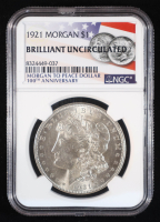 1921 Morgan Silver Dollar - American Flag Label (NGC BRILLIANT UNCIRCULATED) at PristineAuction.com