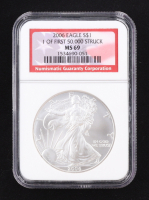 2006 American Silver Eagle - 1 of the First 50,000 Struck (NGC MS69) at PristineAuction.com