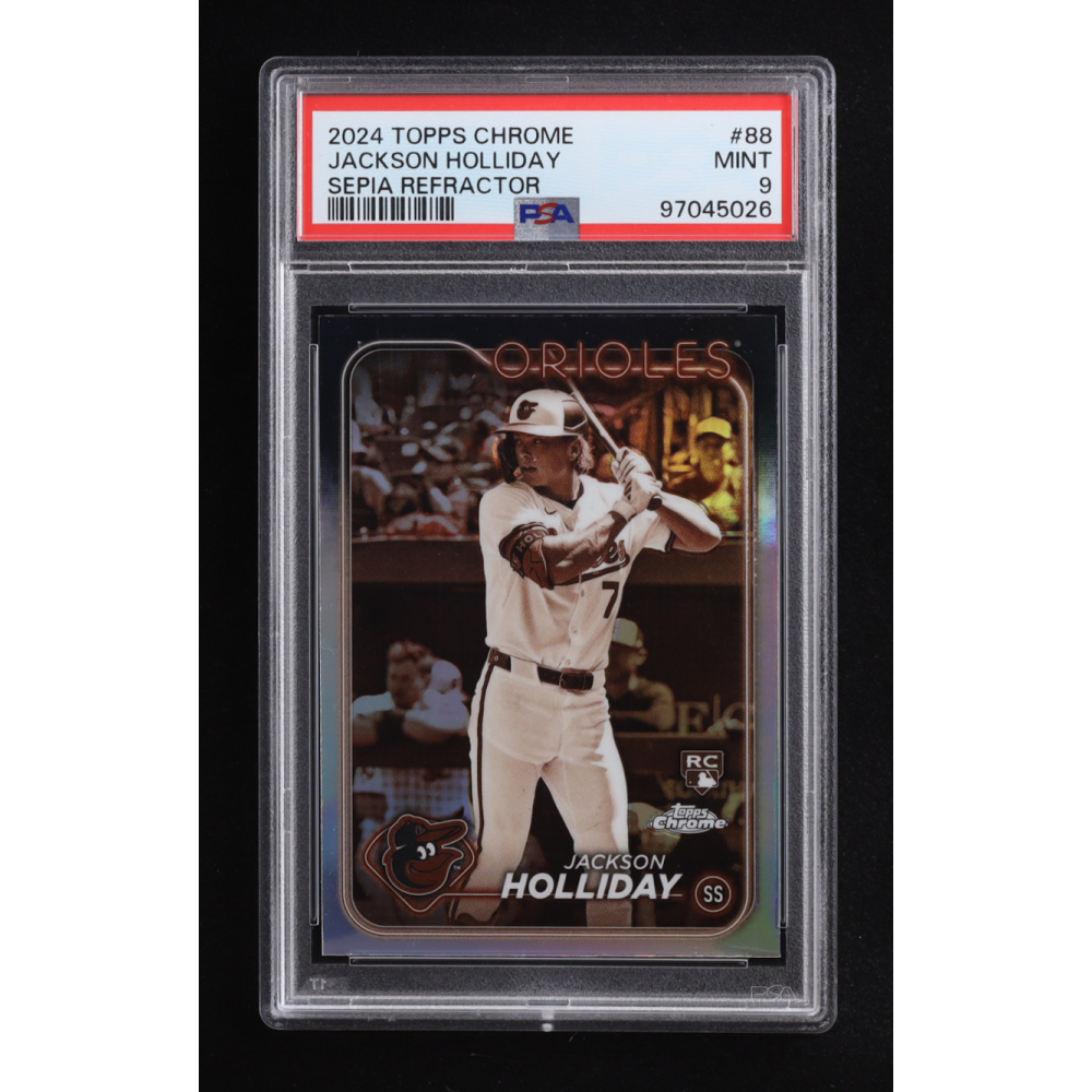 Jackson Holliday 2024 Topps Chrome Sepia Refractor #88 RC (PSA 9) at PristineAuction.com
