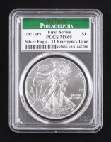 2021-P American Silver Eagle, Type 1 First Strike Emergency Issue - Struck at Philadelphia Mint (PCGS MS69) at PristineAuction.com