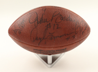 Vintage NFL Football Signed By (14) Including Ken Stabler & Steve Bartkowski With Display Stand (PSA) at PristineAuction.com