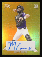 Matt Conte 2023 Leaf Perfect Game National Showcase Just Gems Autographs Gold #GA-MC2 #5/7 RC at PristineAuction.com