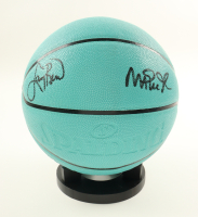 Larry Bird & Magic Johnson Signed NBA Tiffany and Co. Basketball With Stand (PSA & Beckett) at PristineAuction.com