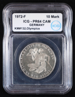 1972-F Germany 10 Mark, Munich Olympics - .625 Fine Silver (ICG - PR64CAM) at PristineAuction.com